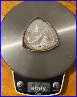 Bermuda Triangle 9 Dollars 1996 5.45 Ounces 155 Grams. 999 Fine Silver Art Round