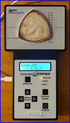 Bermuda Triangle 9 Dollars 1996 5.45 Ounces 155 Grams. 999 Fine Silver Art Round
