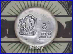 Bison Bullion 3oz. 999 Fine Silver Puck Style Bullion Round ECC&C, Inc