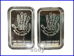 Black Hand Bullion Whats Mine is Yours 2 Bar Matching SET #33 2-1oz. Fine Silver