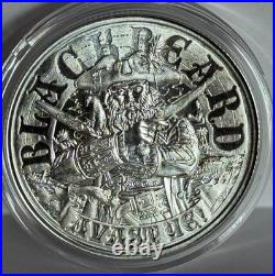 Blackbeard Pirate Ship 1 oz. 999 fine silver BU round in capsule