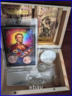 Boxed 999 Fine Silver Lot (5 Oz) 5 Ounces Bullion Bars Coins Rounds + Gold