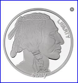 Buffalo Coin, 1 oz Silver Round Buffalo (Lot of 5 Rounds). 999 Fine Silver