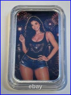 Bullion Baddies Liberty Lana 1 oz. 999 Fine Silver Bar Silver Composition 1 oz