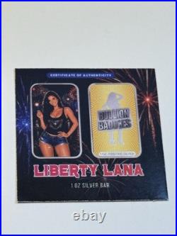 Bullion Baddies Liberty Lana 1 oz. 999 Fine Silver Bar Silver Composition 1 oz