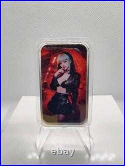 Bullion Baddies Series 13 1 oz Fine Silver Bar Livia Leather Nice Version /200