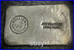 Bullion Exchange 10 Troy Ounce Hand Poured. 999 Fine Silver Bar (2798)