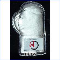 Celebrity Mint 2oz. 999 Fine Silver Boxing Glove Knockout Series Shaped Coin