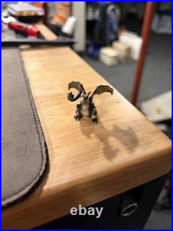 Charizard Custom Poured Silver Figurine. 999 Fine Silver Pokemon Collectible