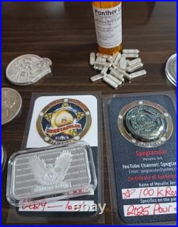 Collectible Fine Silver Lot. Spegtacular, Glass Panther Art Silver Read Descrip