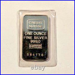 Credit Suisse 1 oz. 999 Fine Silver Bar SEALED