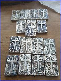 Cross Bar 107 grams of Guaranteed 999 fine Silver Hand pour Bullion VL pours
