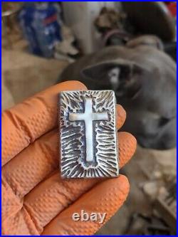 Cross Bar 107 grams of Guaranteed 999 fine Silver Hand pour Bullion VL pours
