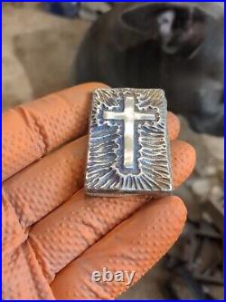 Cross Bar 107 grams of Guaranteed 999 fine Silver Hand pour Bullion VL pours