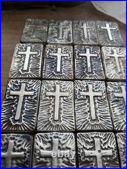 Cross Bar 107 grams of Guaranteed 999 fine Silver Hand pour Bullion VL pours
