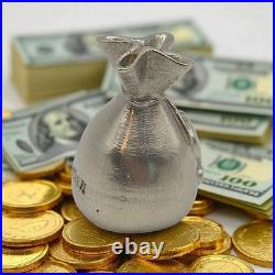 De Guello Silver Money Bag 1 oz. 999 Fine Silver Art Bar + COA Made in USA De Guello Silver Money Bag 1 oz. 999 Fine Silver Art Bar + COA Made in USA