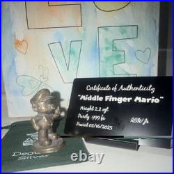 Deguello 2025 Middle Finger Mario 2.2 ozt. 999 Fine Silver with COA