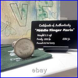 Deguello 2025 Middle Finger Mario 2.2 ozt. 999 Fine Silver with COA