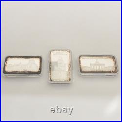 Degussa Jahre Berlin 1oz Fine Silver Bullion Bar Set of 3 Rare in Original Box