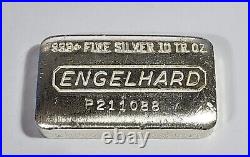 ENGELHARD 999+ FINE SILVER 10 TR. OZ Poured Bar Ingot 312 grams Serial #P211088