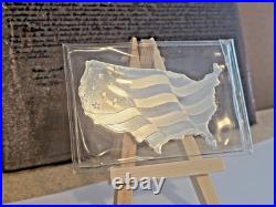Elemental 5 oz. 999 Fine Silver Bar USA Map Flag Design Factory Sealed Elemental 5 oz. 999 Fine Silver Bar USA Map Flag Design Factory Sealed