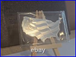 Elemental 5 oz. 999 Fine Silver Bar USA Map Flag Design Factory Sealed Elemental 5 oz. 999 Fine Silver Bar USA Map Flag Design Factory Sealed