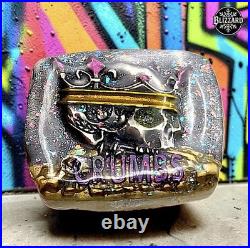 FFC Texas CRUMBS 2 oz. 999 Fine Silver 1/1 Custom Enameled Hand Poured Bar