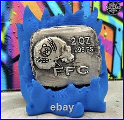 FFC Texas CRUMBS 2 oz. 999 Fine Silver 1/1 Custom Enameled Hand Poured Bar