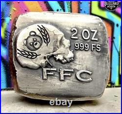 FFC Texas CRUMBS 2 oz. 999 Fine Silver 1/1 Custom Enameled Hand Poured Bar