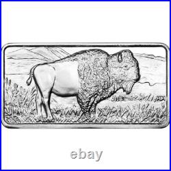 FIVE (5) 10 oz. Highland Mint Silver Bar Buffalo Design. 999 Fine