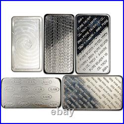 FIVE (5) 10 oz. Silver Bar Random Brand Secondary Market. 999 Fine FIVE (5) 10 oz. Silver Bar Random Brand Secondary Market. 999 Fine