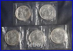 FIVE (5) 1982 Engelhard 1 oz. 999+ Fine Silver Prospector Rounds Lot 050108