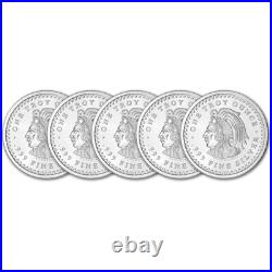 FIVE (5) 1 oz. Golden State Mint Silver Round Aztec Calendar. 999 Fine