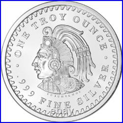 FIVE (5) 1 oz. Golden State Mint Silver Round Aztec Calendar. 999 Fine