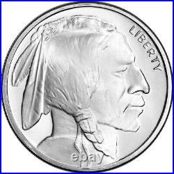 FIVE (5) 1 oz. Golden State Mint Silver Round Buffalo Design. 999 Fine