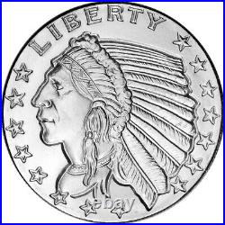FIVE (5) 1 oz. Golden State Mint Silver Round Incuse Indian. 999 Fine FIVE (5) 1 oz. Golden State Mint Silver Round Incuse Indian. 999 Fine