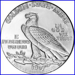 FIVE (5) 1 oz. Golden State Mint Silver Round Incuse Indian. 999 Fine FIVE (5) 1 oz. Golden State Mint Silver Round Incuse Indian. 999 Fine