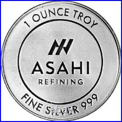 FIVE (5) 1 oz Silver Round Asahi Refining. 999 Fine