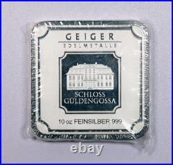 Geiger Edelmetalle Original Square 10 oz. 999 Fine Silver Bar