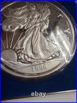Giant One Half Pound Fine Silver Eagle. 999 Pure 8 Oz Troy Proof American Eagle