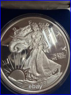 Giant One Half Pound Fine Silver Eagle. 999 Pure 8 Oz Troy Proof American Eagle