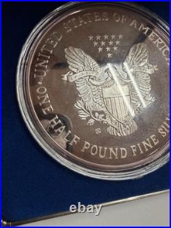 Giant One Half Pound Fine Silver Eagle. 999 Pure 8 Oz Troy Proof American Eagle
