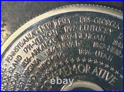Giant Silver 50 States Commemorative Coin 4oz. 999 Fine Silver Round