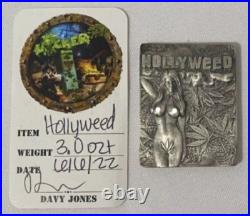 HOLLYWEED 3 Troy Oz. Sexy Bullion 3D Statue. 999 Fine Silver Art Bar HOT
