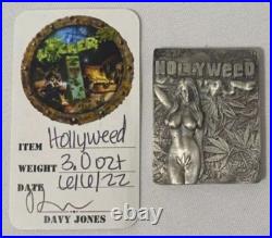 HOLLYWEED 3 Troy Oz. Sexy Bullion 3D Statue. 999 Fine Silver Art Bar HOT