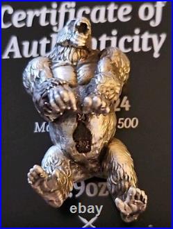 Hand Pour Ape Gorilla. 9+-ozt 999+ Fine Silver Hand Pour Ape Gorilla. 9+-ozt 999+ Fine Silver