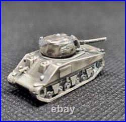 Hand Poured. 999 Fine Silver Sherman Tank WWII Vehicles Bullion Art Statue 27g