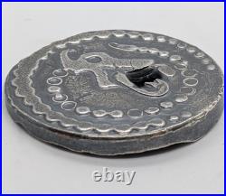 Hand Poured 999 Fine Silver Wolf Serpent 58 grams Antiqued One of a Kind