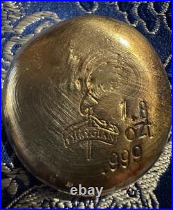 Hand Poured Silver Panda round 1.8 Ozt Fine 0.999 Made In The USA