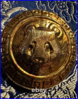 Hand Poured Silver Panda round 1.8 Ozt Fine 0.999 Made In The USA